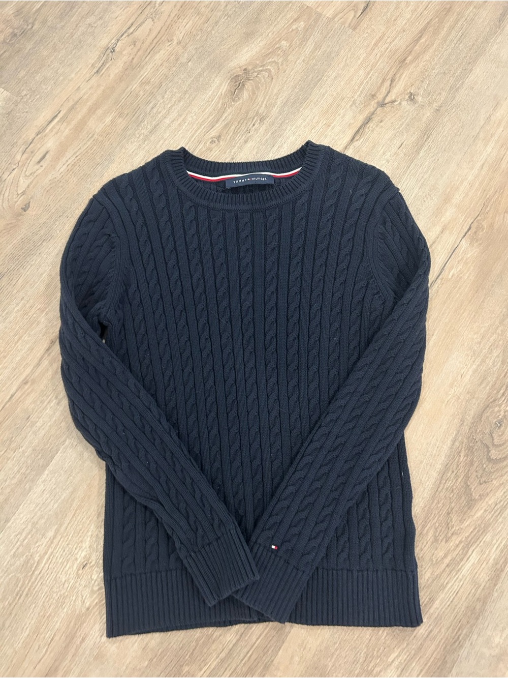 Tommy Hilfiger Women’s Navy Cable Crewneck Sweater